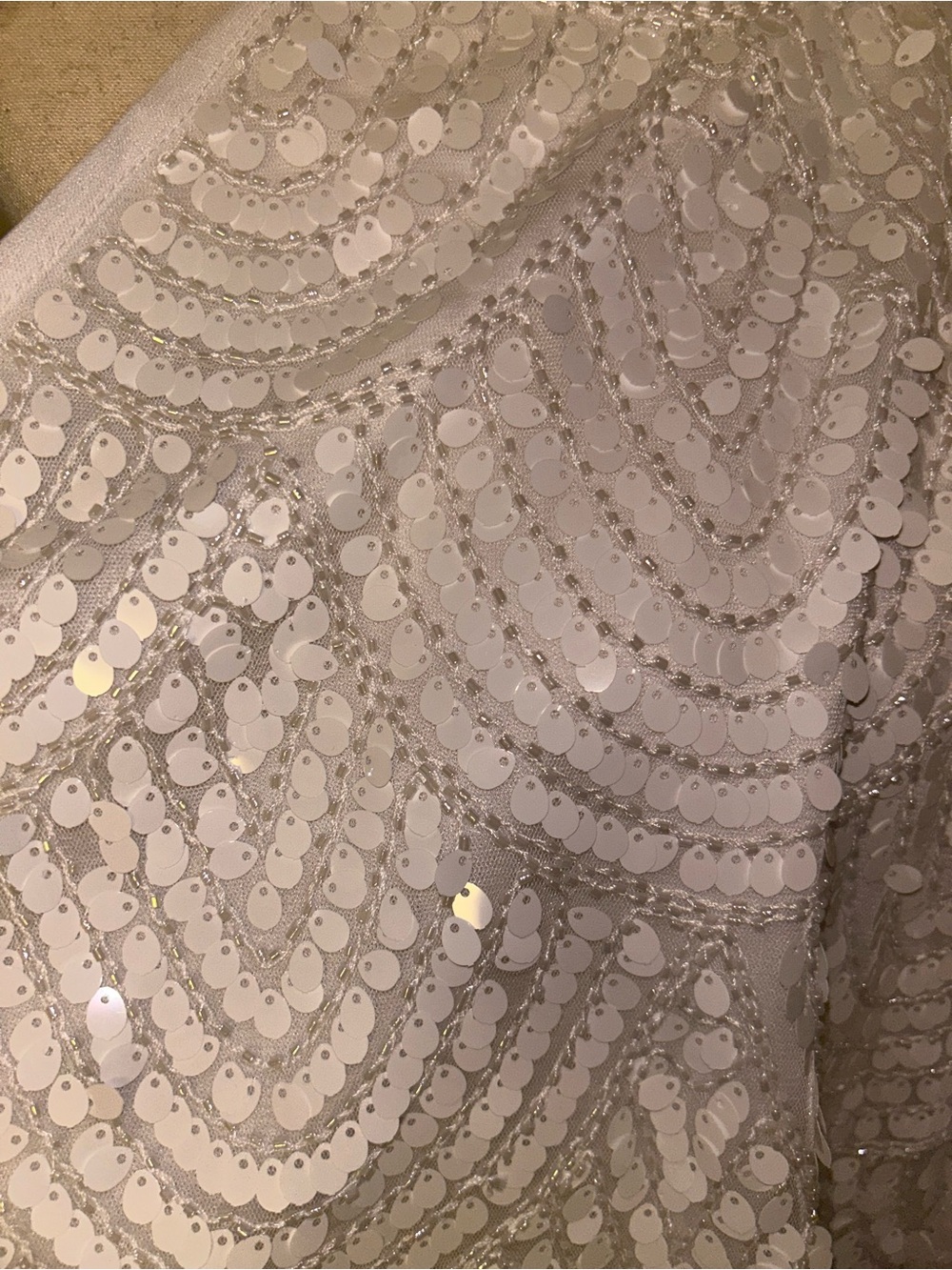 12th Tribe Beaded and Sequined Cleo White Sequin Halter Tie Top - Picture 6 of 7